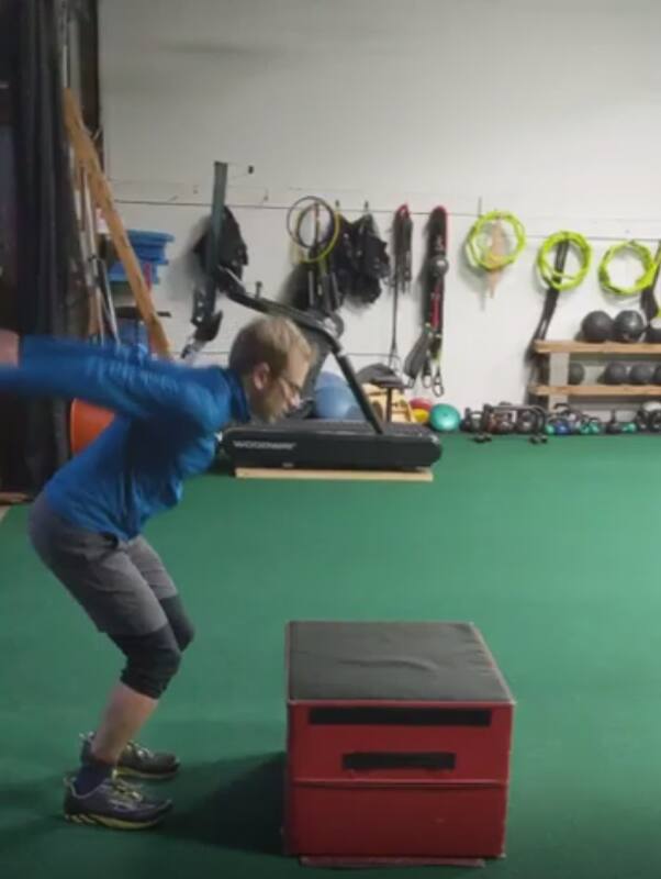 Brian doing plyometric box rehab